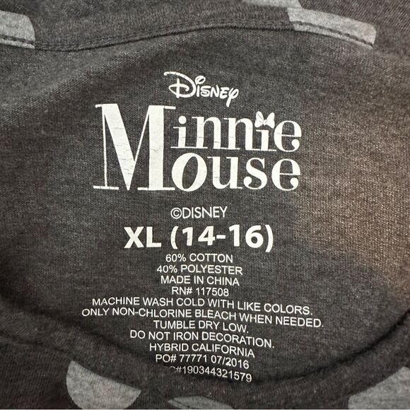 Disney Minnie mouse gray polkadot long sleeve shirt size XL - Picture 4 of 4